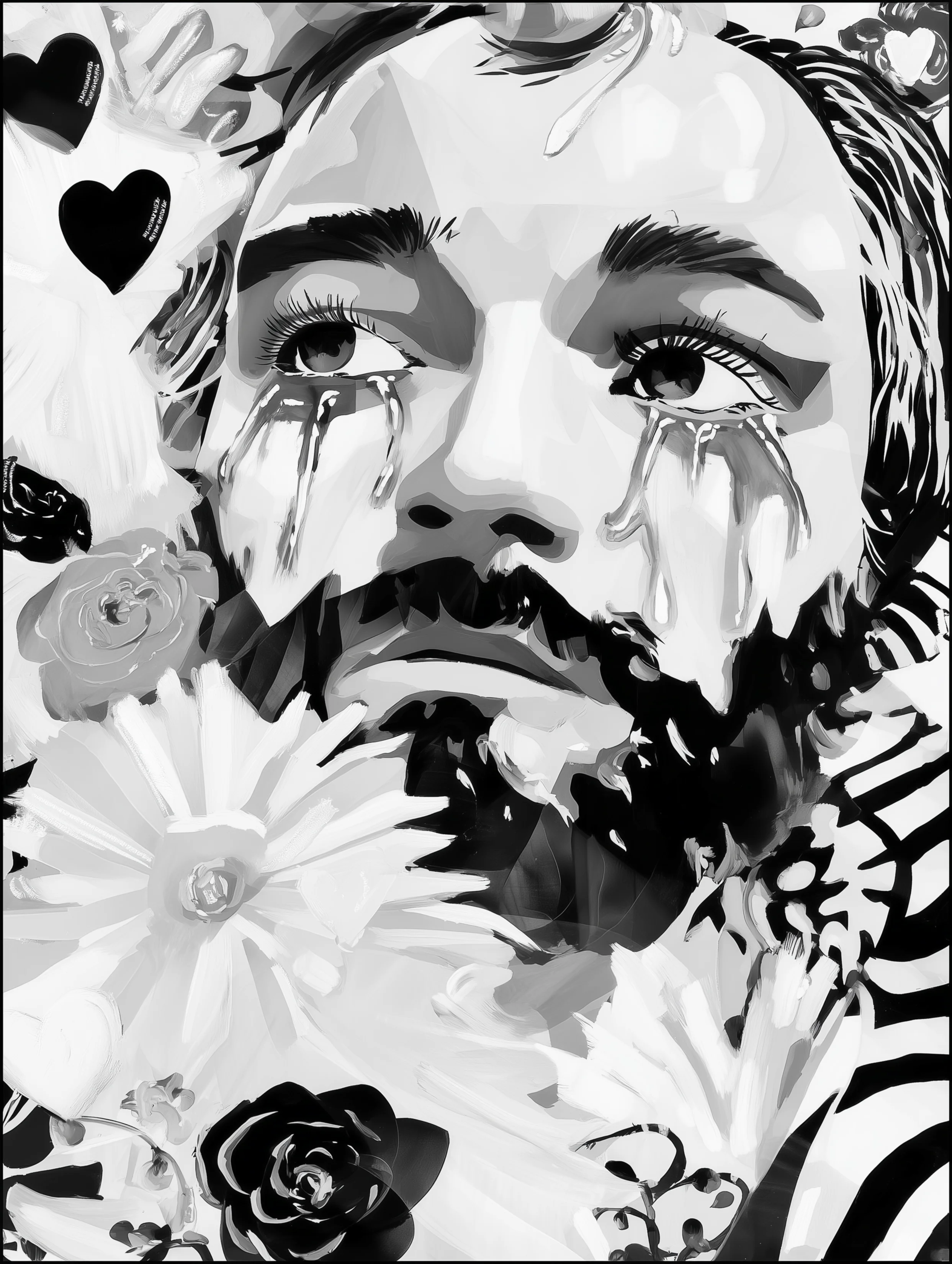 Free printable crying coloring page for adults featuring european man crying